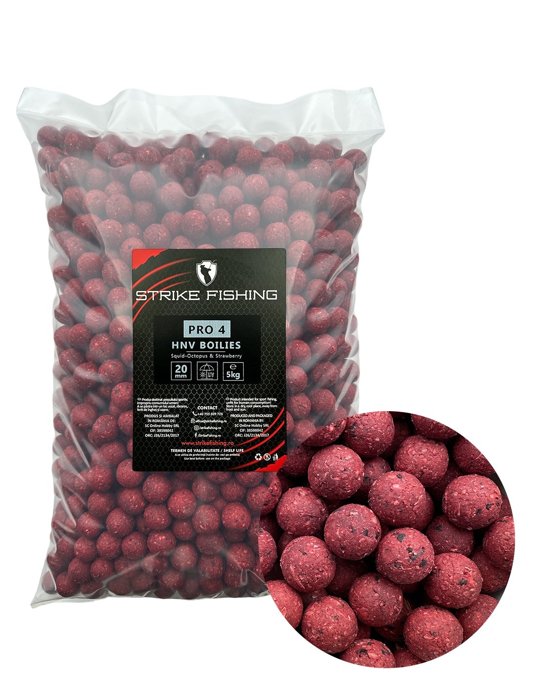 Boilies-uri Pro4 | Squid-Octopus & Strawberry | Atractie Instantanee